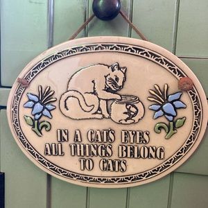 Vintage Cat Decor Sign